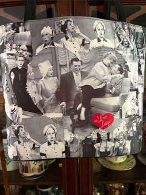 I Love Lucy Black & White Photo Collage Shoulder Bag